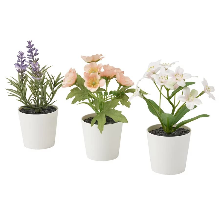 Artificial Potted Plant with Pot Set of 3 40506502