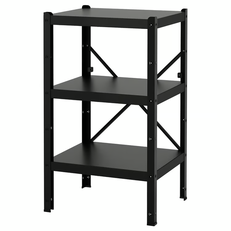 BROR 1 section/shelves, black, 65x55x110 cm, 49272650