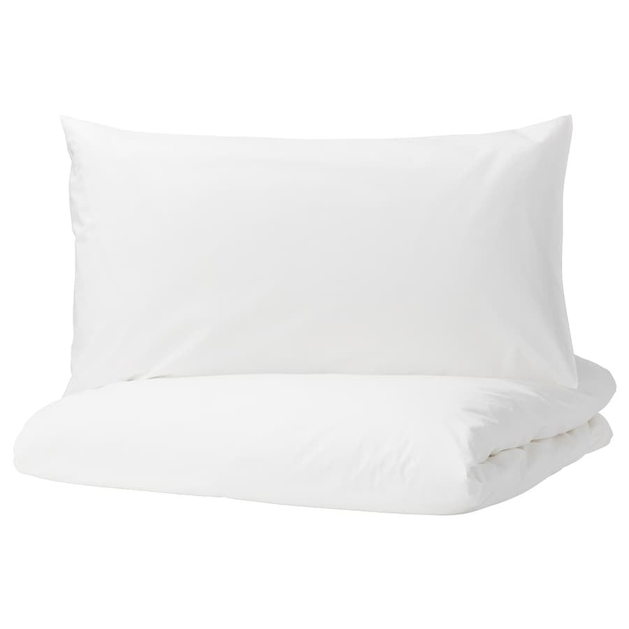 DVALA Duvet cover and 2 pillowcases, white, 200x200/50x80 cm, 20479081