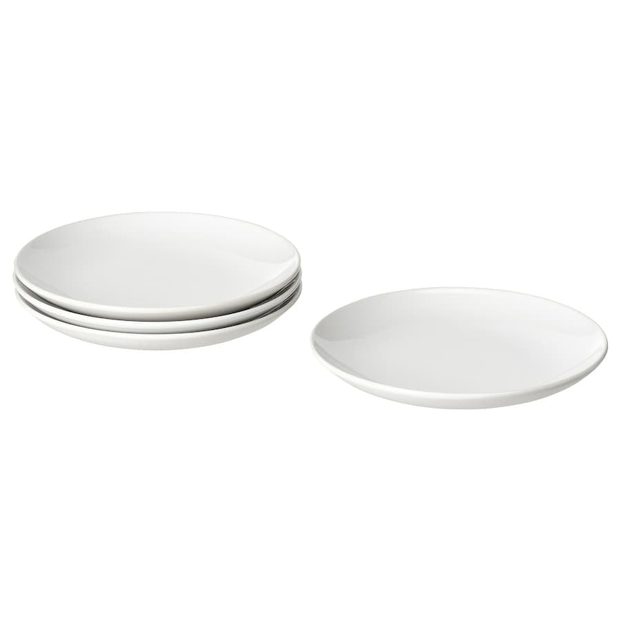 GODMIDDAG Side plate, white, 20 cm (Pack of 4), 90479723
