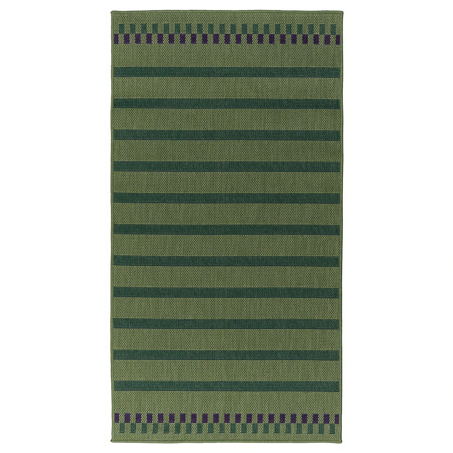 KORSNING Rug flatwoven, in/outdoor, green purple/striped, 80x150 cm, 60553234
