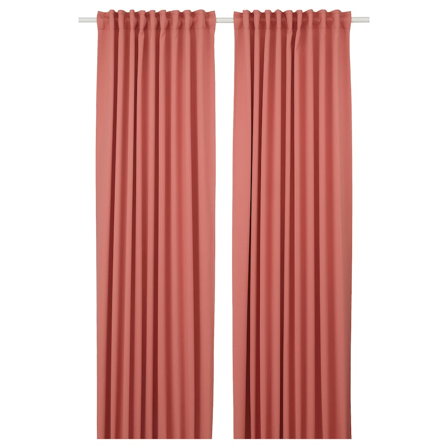 MAJGULL Room darkening curtains, 1 pair, pink, 145x250 cm, 70569753