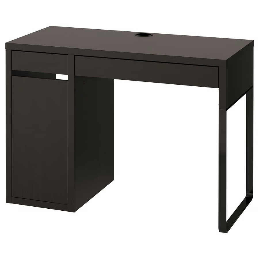 MICKE Desk, black-brown 105x50 cm, 00354275