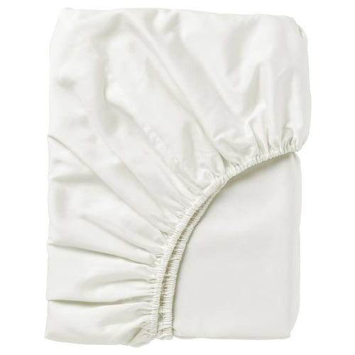 NATTJASMIN Fitted sheet, white, 150x200 cm, 80343706