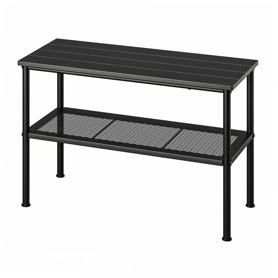 NIPASEN Bench with shoe storage, black, 79x35x52 cm, 00586143