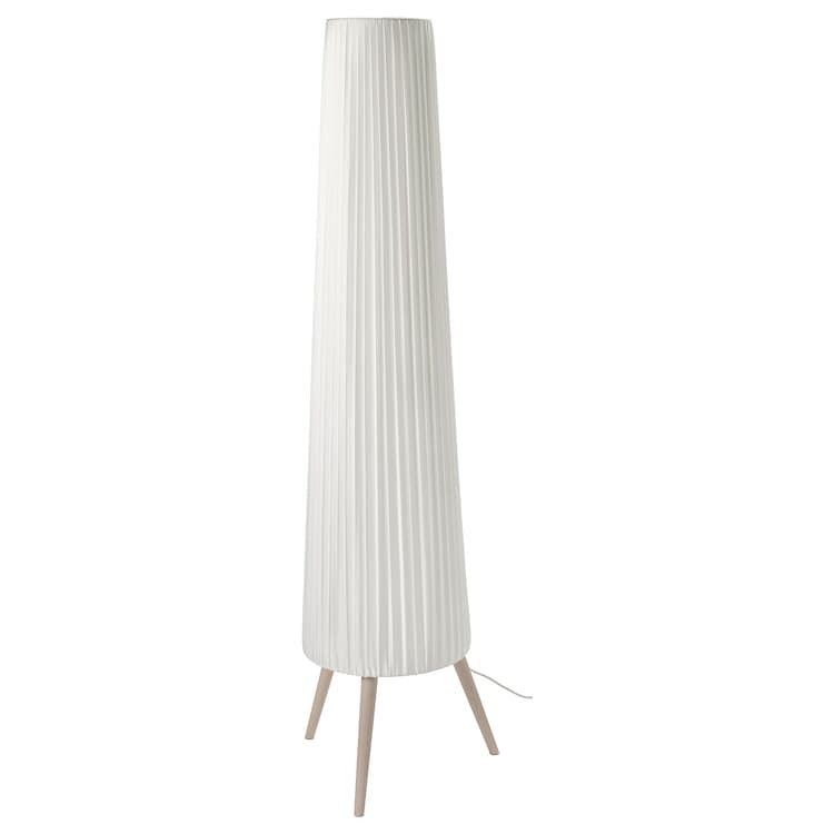 OKENSAND Floor lamp, beech/white, 00541531