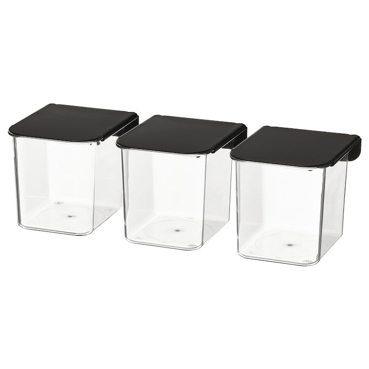 SKADIS Container with lid, black, 70569927