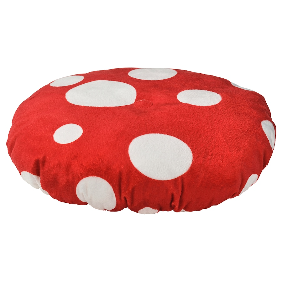 SKOGSDUVA Stool cover, toadstool shaped/red white, 20578284