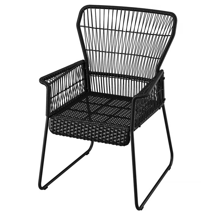 TALLSKAR Chair with armrests, outdoor, anthracite, 00575149