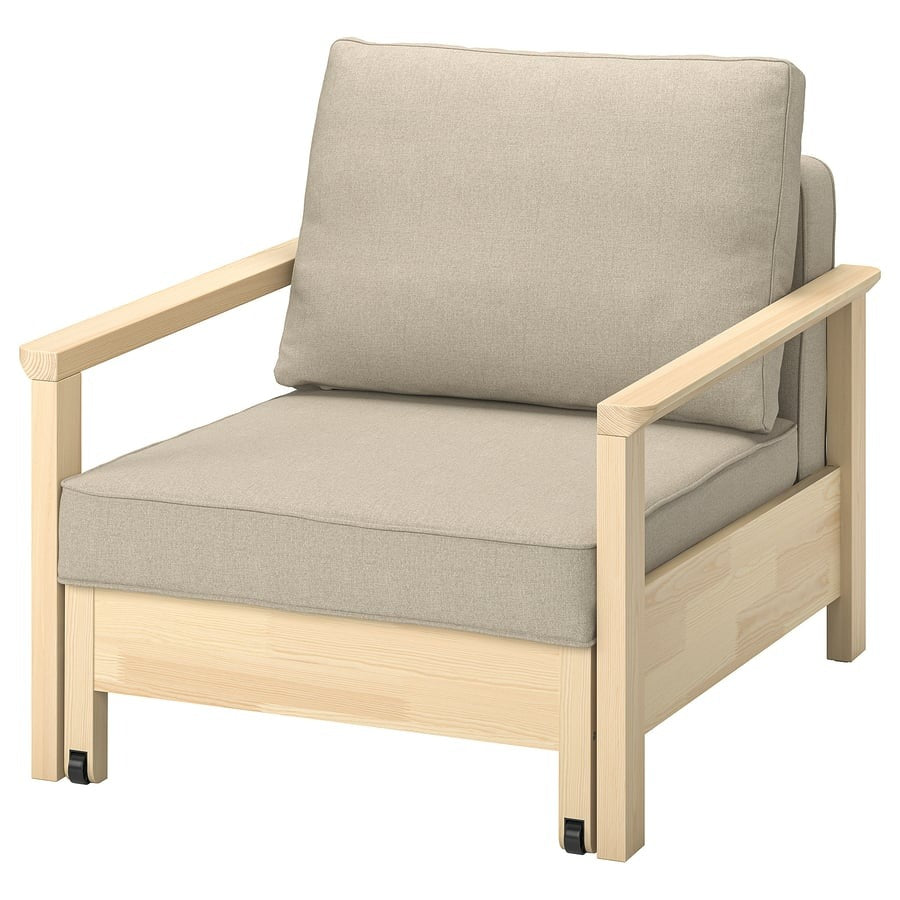 TORNSBORG Armchair-bed, Naggen beige/pine