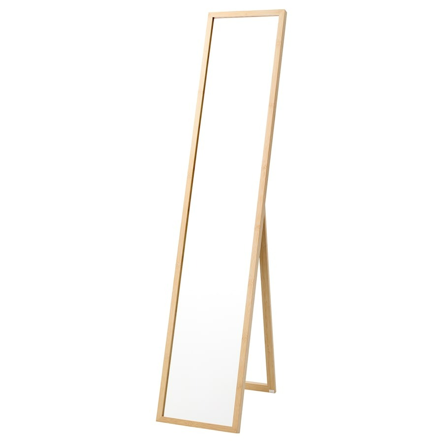 VARSNAS Standing mirror, bamboo, 30x150 cm, 60543202